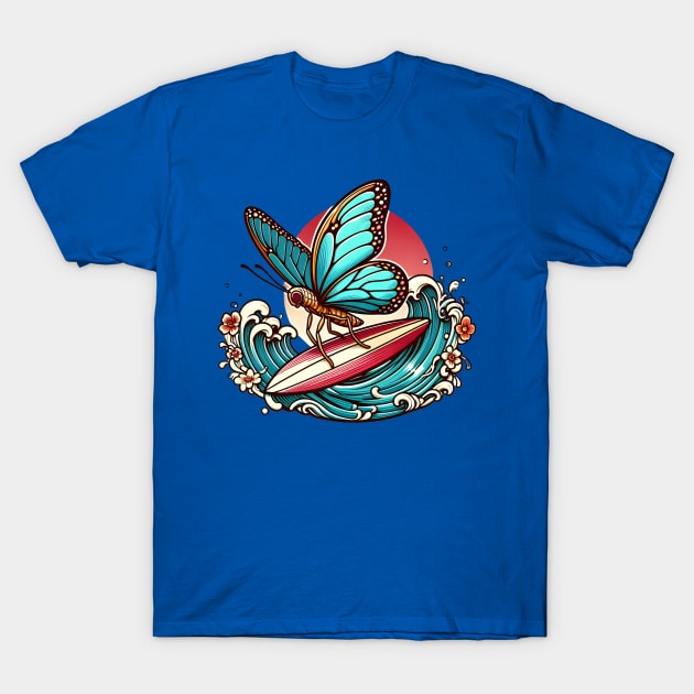 Surfing butterfly T-Shirt by Japanese Fever